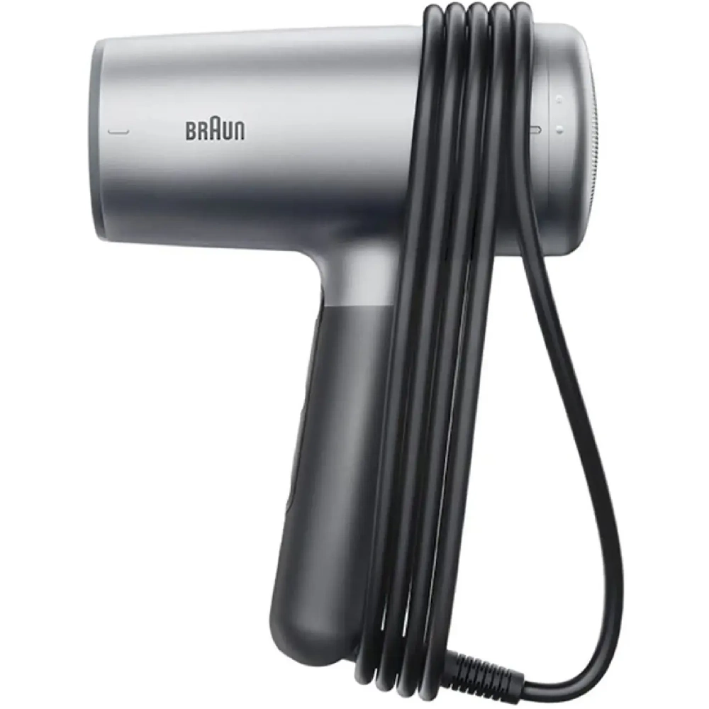 Braun HD4.3 Hairdryer 2200W - HTDC Motor, Super Ionic Function, Touch Control, Large Diffuser, Straightening Comb, Electro Grey - BRHD435SDE