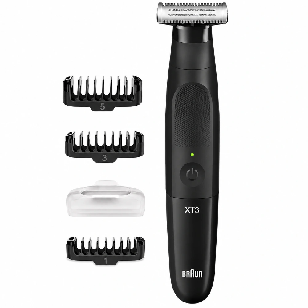 Braun Hybrid Trimmer Shaver - 4D Flex Blade, 1-3-5mm Combs, Waterproof, 45 Min Runtime, Black - XT3100
