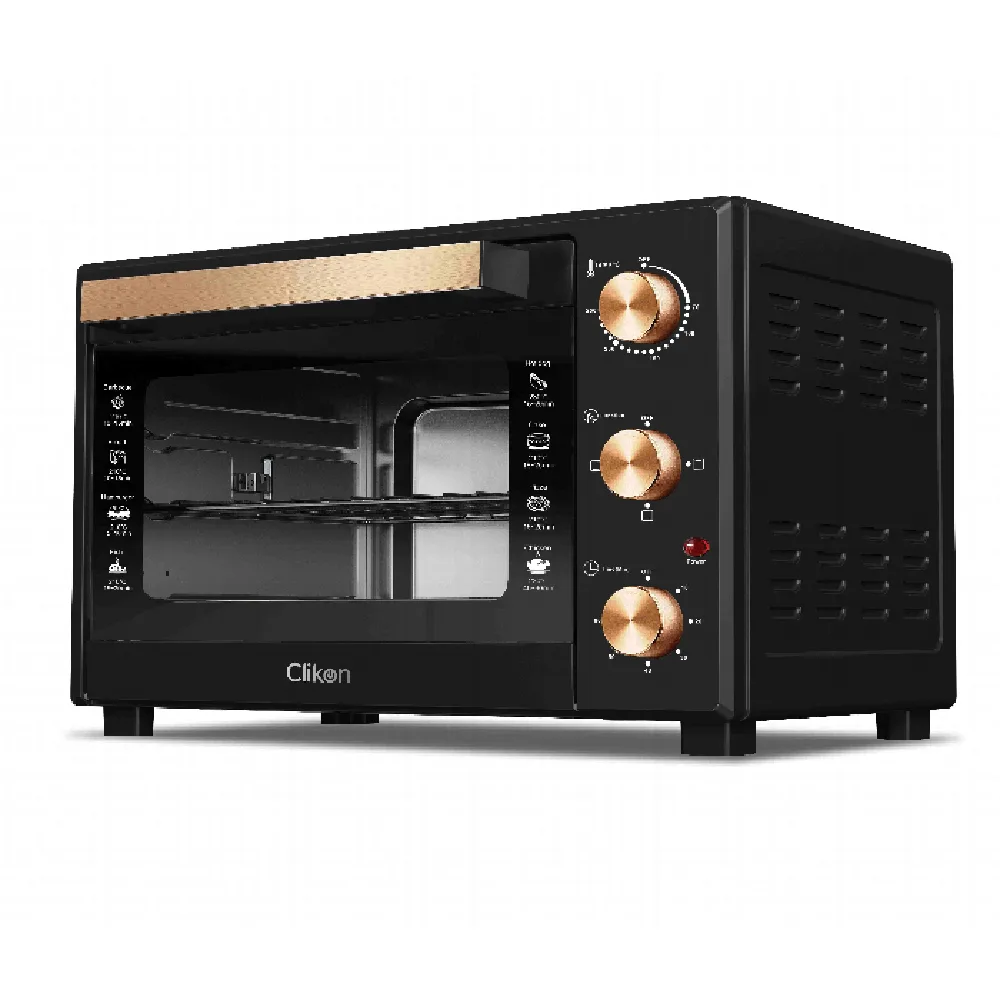 Clikon 38L Electric Oven with Rotisserie Function, Convection Heating & Double Glass Door - CK4364