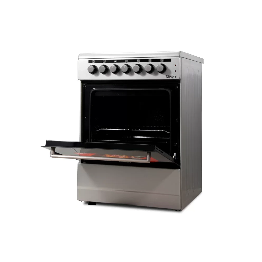 Clikon 60x60 Vitro Ceramic Electric Cooking Range with 4 Heating Zones, Turbo Fan & Double Glass Oven - CK310