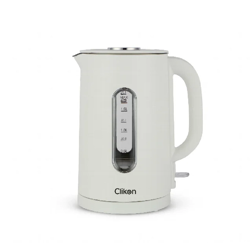 Clikon Double Wall Electric Kettle 1.7L with Seamless Stainless Steel Interior, 2200W - CK5169