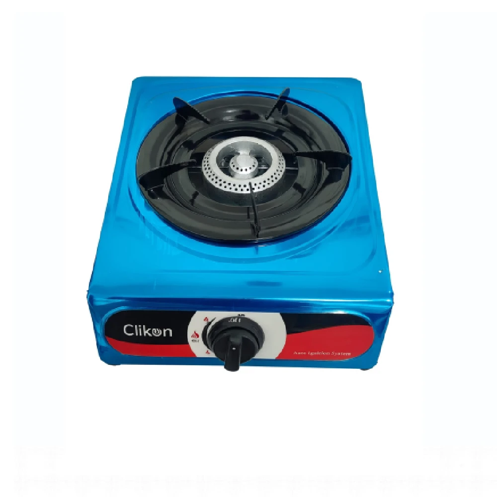 Clikon Stainless Steel Single Burner Gas Stove with Strong Pan Support, Table Top Design - CK4501