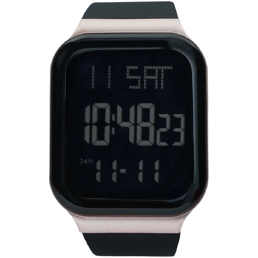Curio Kids Digital Watch - 33mm Square Black ABS Case, Black Dial, Black Silicone Strap, 30m Water Resistant - CU-2339LH-3