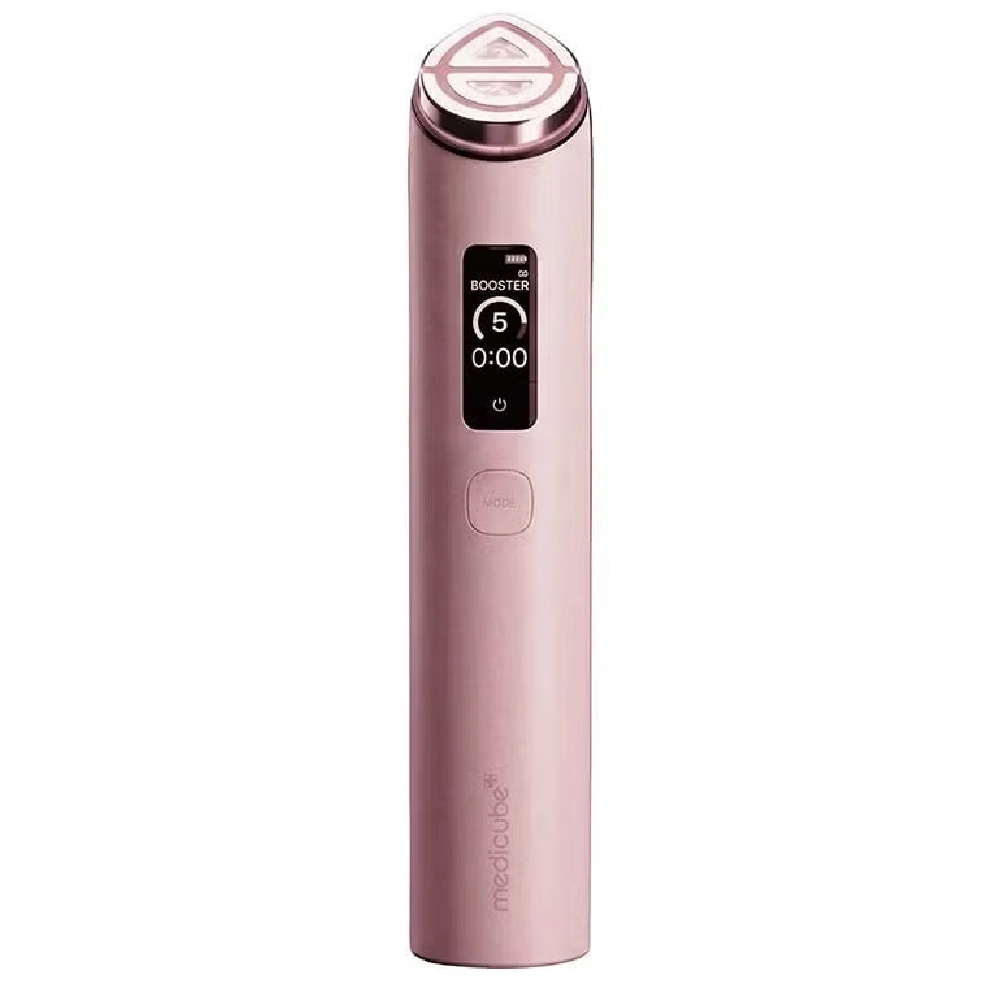 Medicube AGE-R Booster Pro X2 8-in-1 Smart Facial Device - Microcurrent EMS Air Shot 7 Color LED Sonic Vibration App Controlled Pink