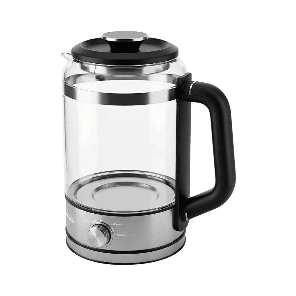 Moxedo Aeris Steam Tea Brewer with 1.5L BPA-Free Glass Carafe, Stainless Steel Tea Filter, Smart Control Dial with Manual, Automatic & Insulation Modes, MX-STB03