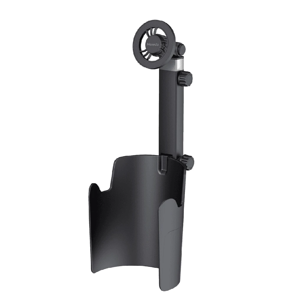 Moxedo Cup-Grip Car Cup Phone Holder with Telescopic Arm, 360 Degree Rotation & One-Hand Operation, Black, MX-CM075