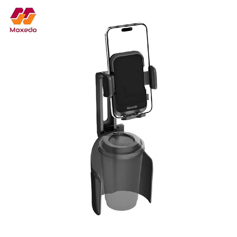Moxedo Cup Holder Car Phone Mount with One-Touch Lock, 360 Degree Rotation & Adjustable Arm, Black, MX-CM076
