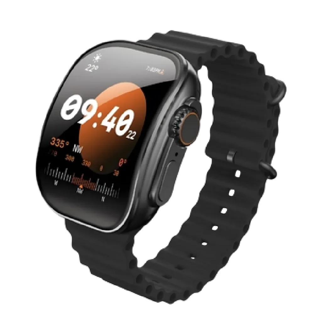 Moxedo Curve Smart Watch with 2.01 Inch Curved Super AMOLED Display, ChatGPT AI Assistant, Bluetooth Calling, Wireless Charging, IP67 Waterproof, Android & iOS Compatible, Black - MX-SW023-BK