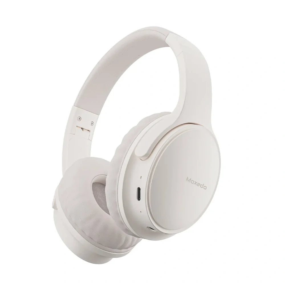 Moxedo Harmoniq Wireless Headphones with Bluetooth 5.3, 40mm Dynamic Drivers, Built-in Microphone, Multipoint Connection, Up to 40 Hours Battery Life, Off White, MX-WH017