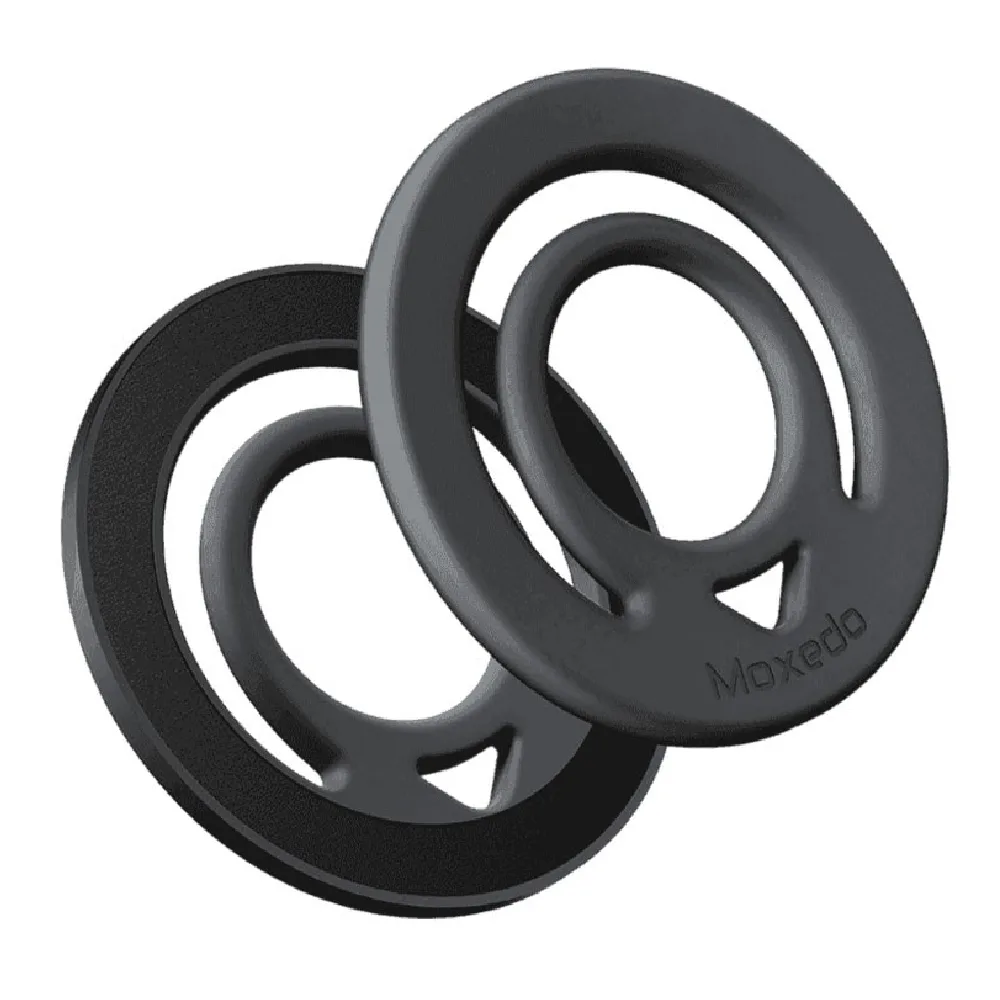 Moxedo Jello Mag Dual Sided Magnetic Ring Holder, Silicone MagSafe Compatible Metal Ring Plate for Smartphones, Dark Gray - MX-DSR020-DG