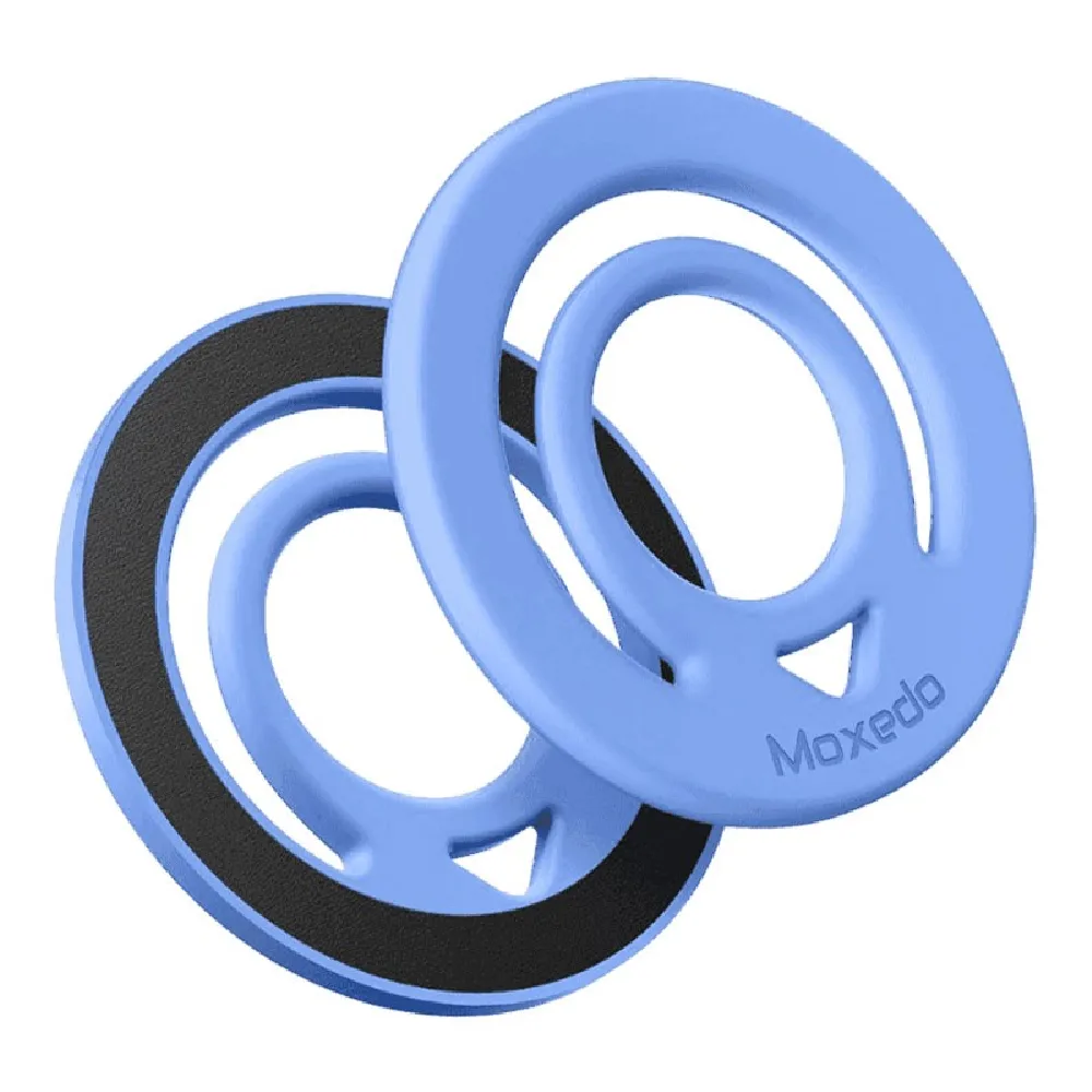 Moxedo Jello Mag Dual-Sided Magnetic Ring Holder with 360 Degree Rotation, MagSafe Compatible Silicone Phone Grip for Smartphones, Blue - MX-DSR020-BL