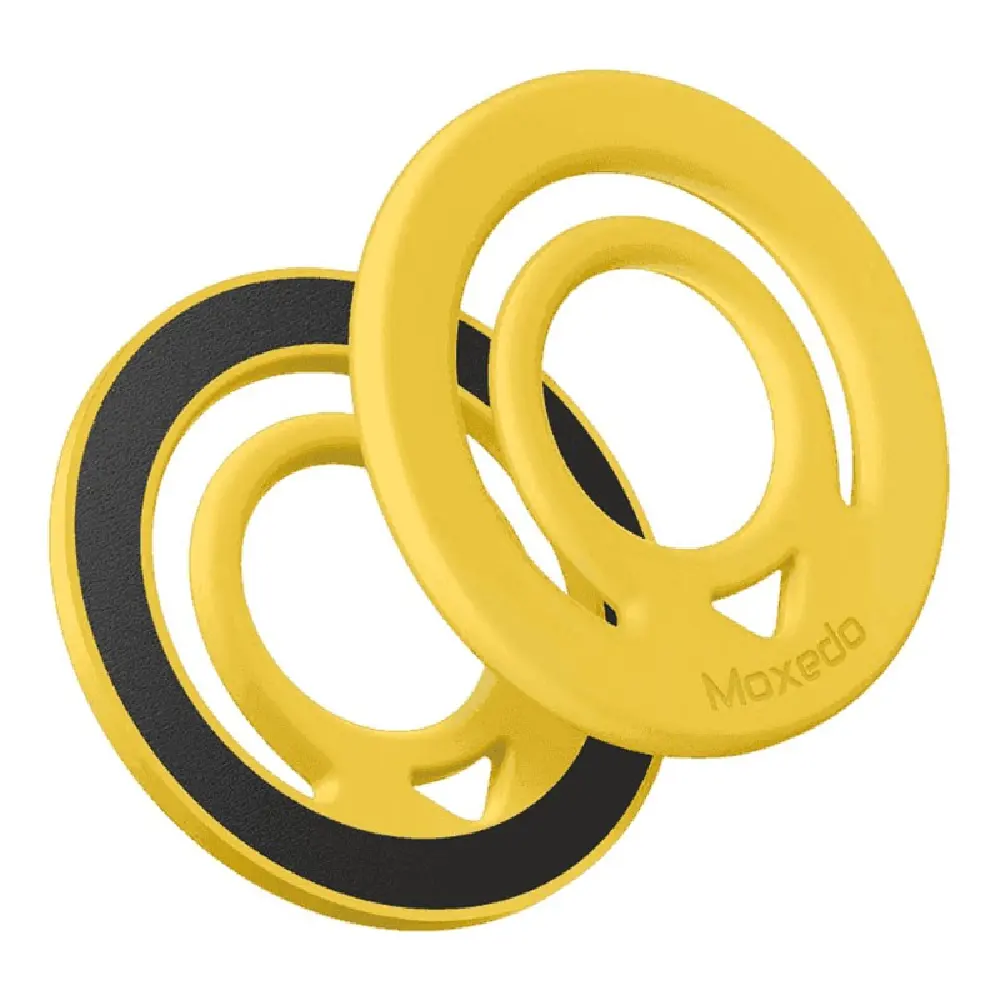 Moxedo Jello Mag Dual-Sided Magnetic Ring Holder with 360 Degree Rotation, MagSafe Compatible Silicone Phone Grip for Smartphones, Yellow - MX-DSR020-YL
