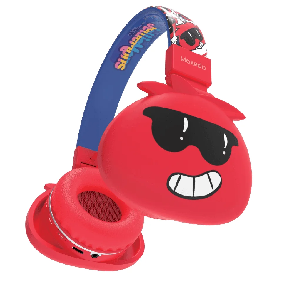 Moxedo Junior Bax Kids Wireless On-Ear Headphones with Bluetooth, 90dB Safe Volume, Built-in Mic, TF Card & AUX Mode - MX-WH014