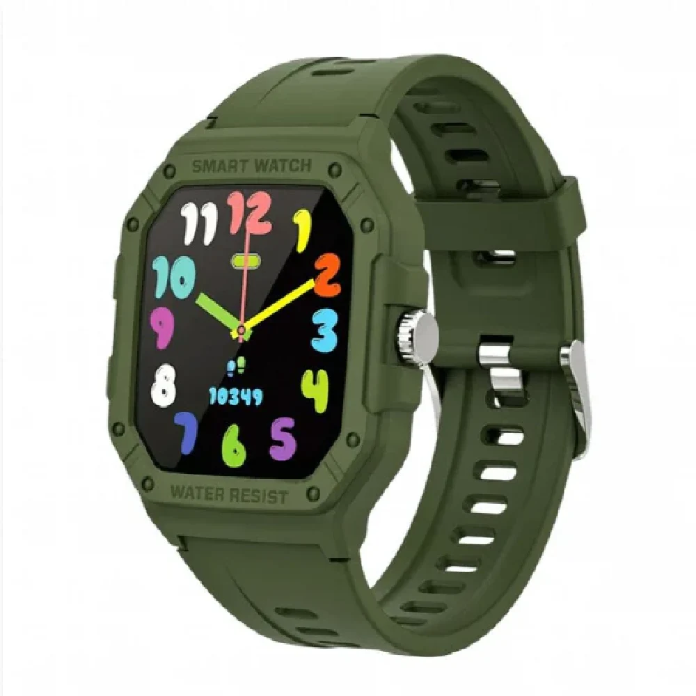 Moxedo Junior Kids Smart Watch with 1.7 Inch HD Display, Bluetooth Calling, 22 Sports Modes, Built-in Games, IP67 Waterproof, Green - MX-SWK22-GR