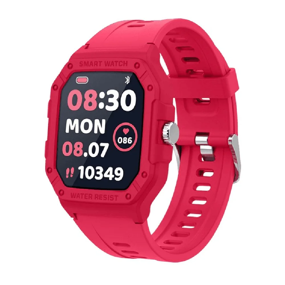 Moxedo Junior Kids Smart Watch with 1.7 Inch HD Display, Bluetooth Calling, 22 Sports Modes, Built-in Games, IP67 Waterproof, Red - MX-SWK22-RD