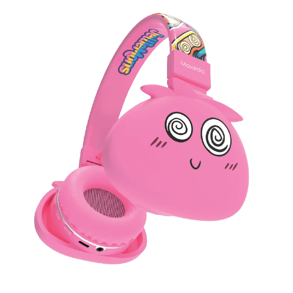 Moxedo Junior Poe Kids Wireless On-Ear Headphones with Bluetooth, 90dB Safe Volume, Built-in Mic, TF Card & AUX Mode - MX-WH013