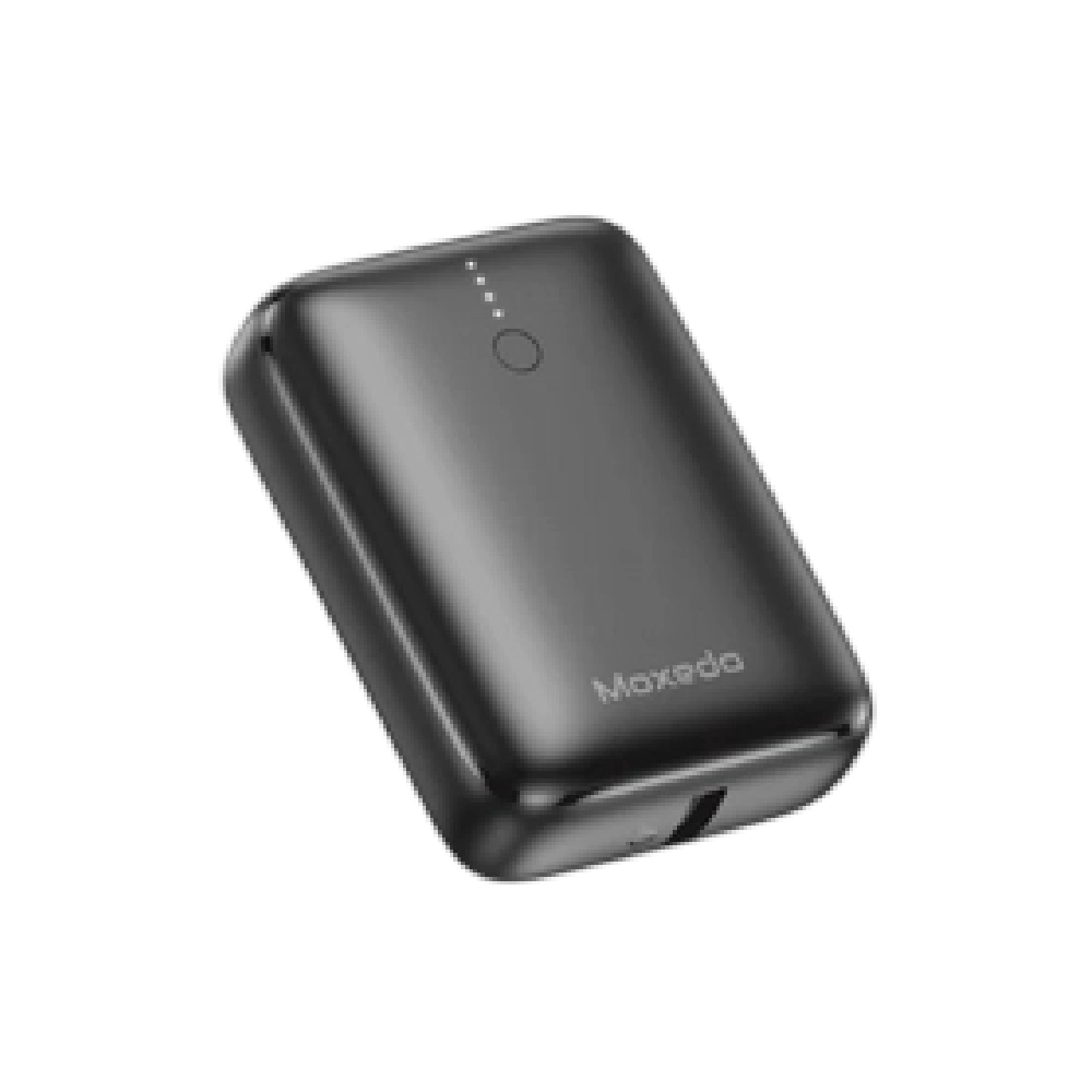 Moxedo Porta-Go Mini 10000mAh Power Bank with 22.5W PD Fast Charging, USB-C & USB-A, Black - MX-WPB011