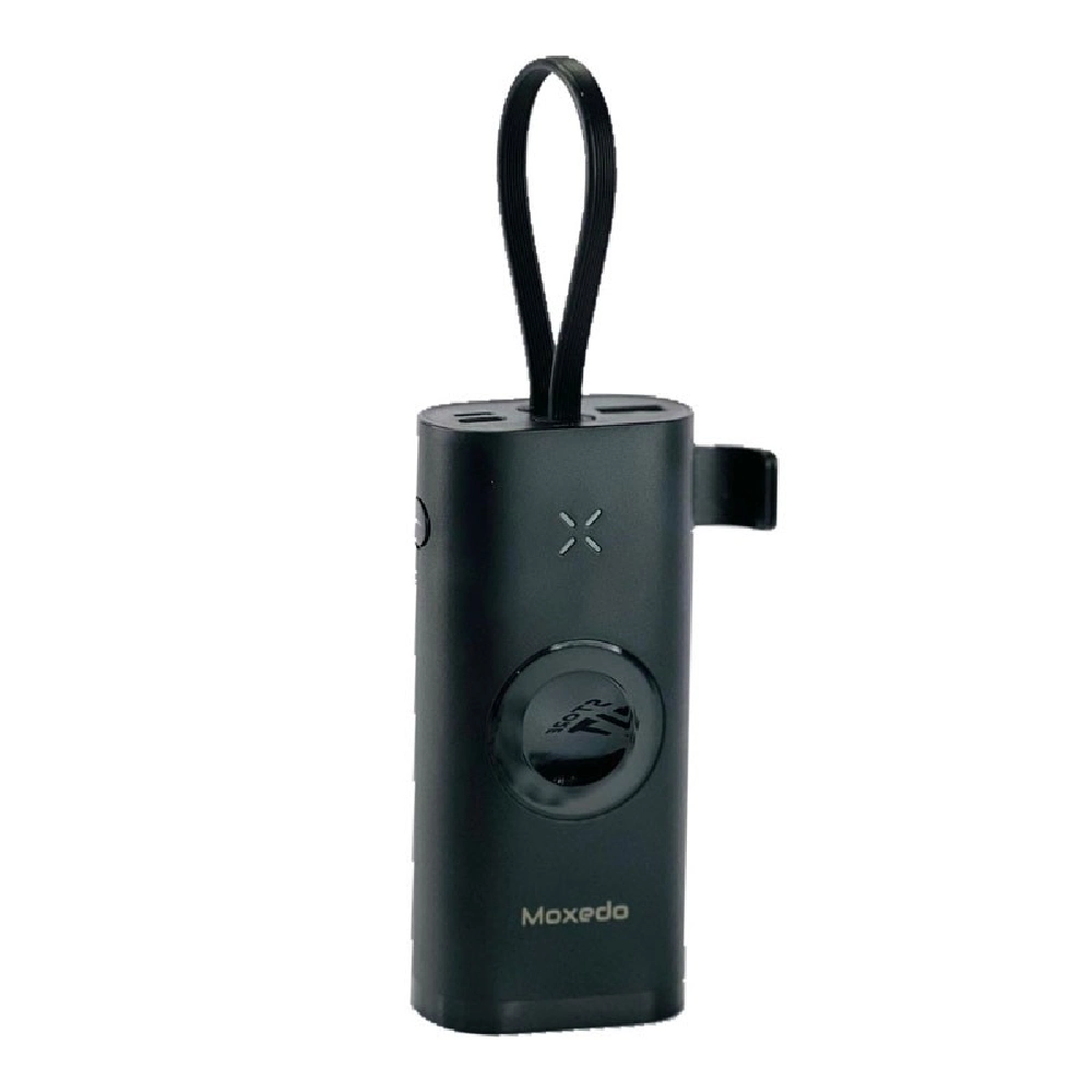 Moxedo Porta-Link 10000mAh Ultra Compact Power Bank with 30W PD 3.0, Magnetic iWatch Charger, USB-C & USB-A, Black - MX-WPB010-BK