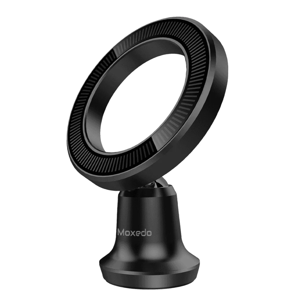 Moxedo Snap-On Magnetic Dashboard Car Phone Holder with 360 Degree Rotation, Aluminum Alloy, Black, MX-CM062