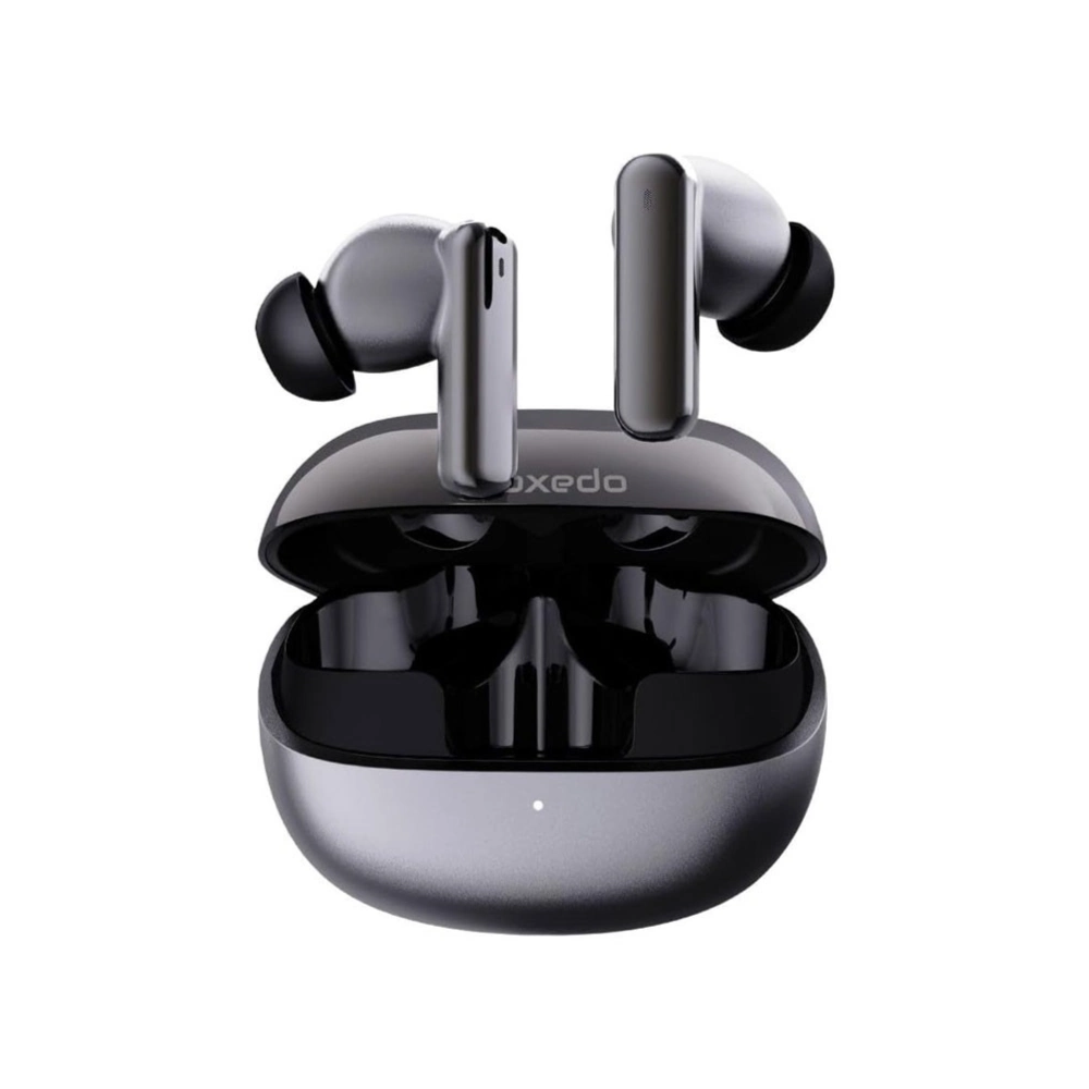 Moxedo True Wireless Earbuds S7 with Bluetooth 5.4, Smart ANC, 4-Mic ENC & Charging Case, Gray - MX-TWS016-GY