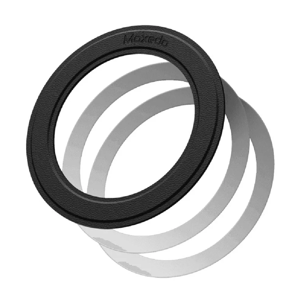 Moxedo Universal Metal Ring for Magnetic Phone Holder, MagSafe Converter with Strong Adhesive, 1mm Ultra-Thin Design, Wireless Charging Compatible, Black - MX-CM051