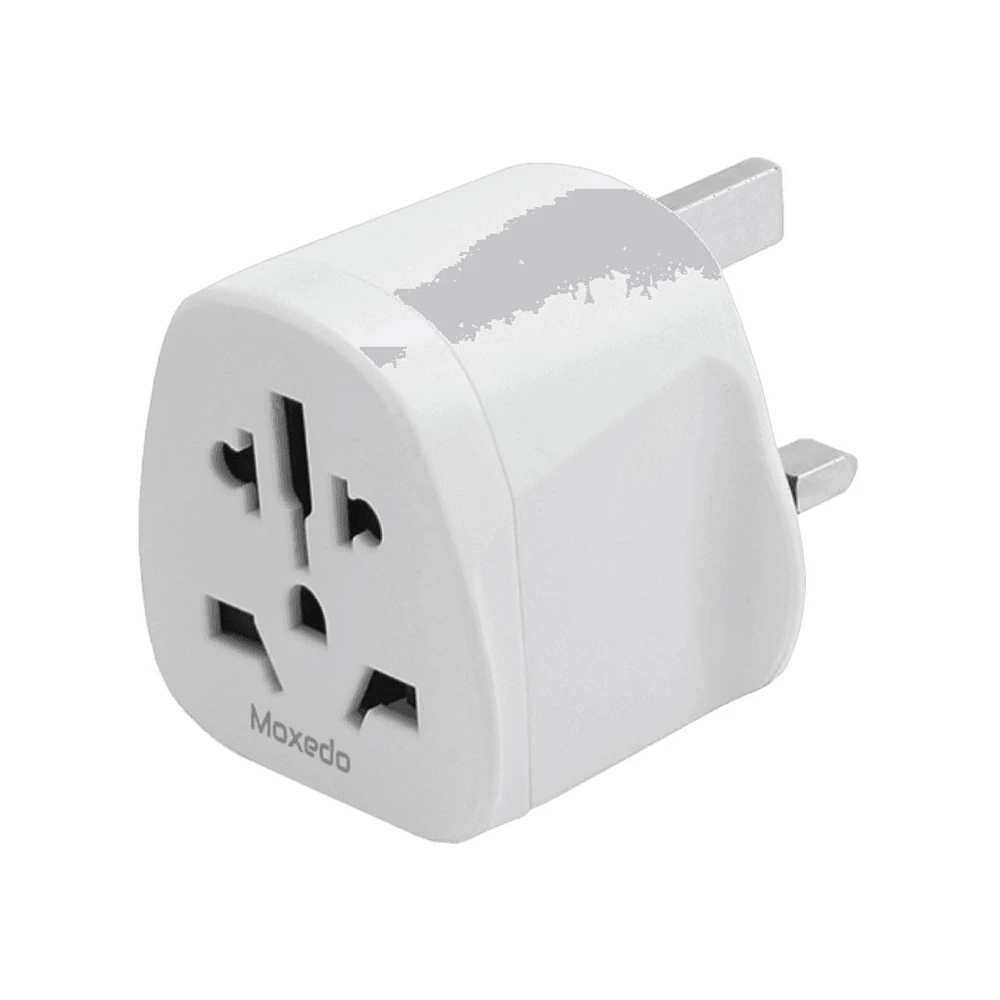 Moxedo Universal Travel Conversion Socket World to UK 3-Pin Travel Adapter Plug, White - MX-C027