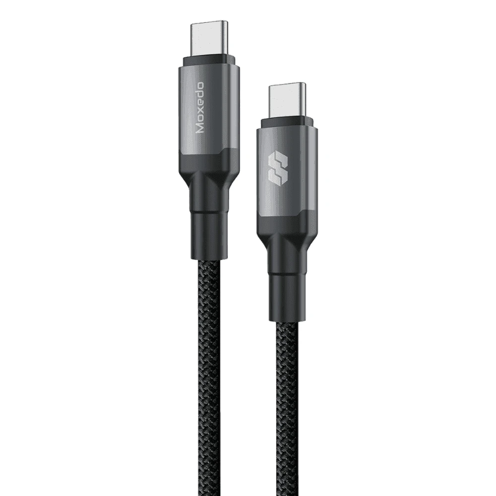 Moxedo USB-C to USB-C Fast Charging Cable, 240W PD 3.1, 1m Nylon Braided Charge & Data Sync Cable, Black - MX-NC078