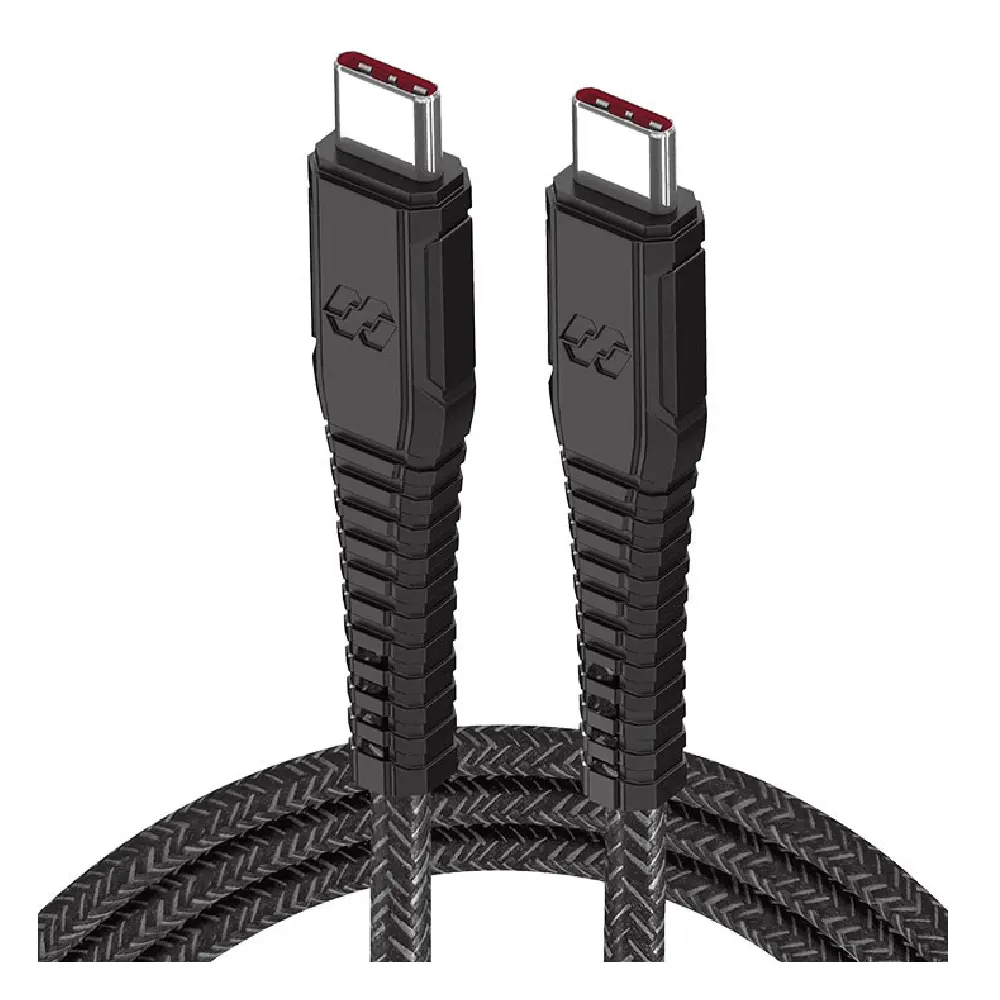 Moxedo Velox USB-C to USB-C Fast Charging & Data Sync Cable, Nylon Braided, 0.3m, Black, MX-VC050