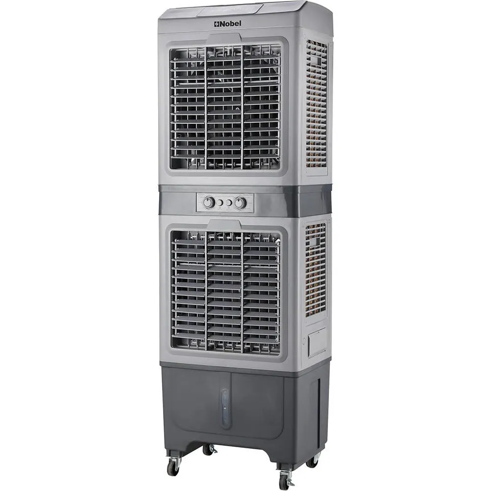 Nobel 50L Air Cooler - Honeycomb Cooling, 3 Speeds, 12000 m3-h Airflow, 7m Throw, Energy Efficient, Grey - NAC2050S