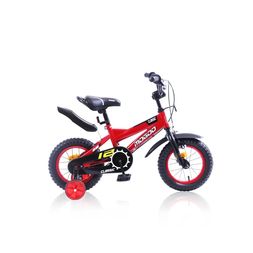 Mogoo Classic 12 Inch Kids Bicycle with Training Wheels, Steel Frame & Adjustable Seat - Red - 12CLASSICRED