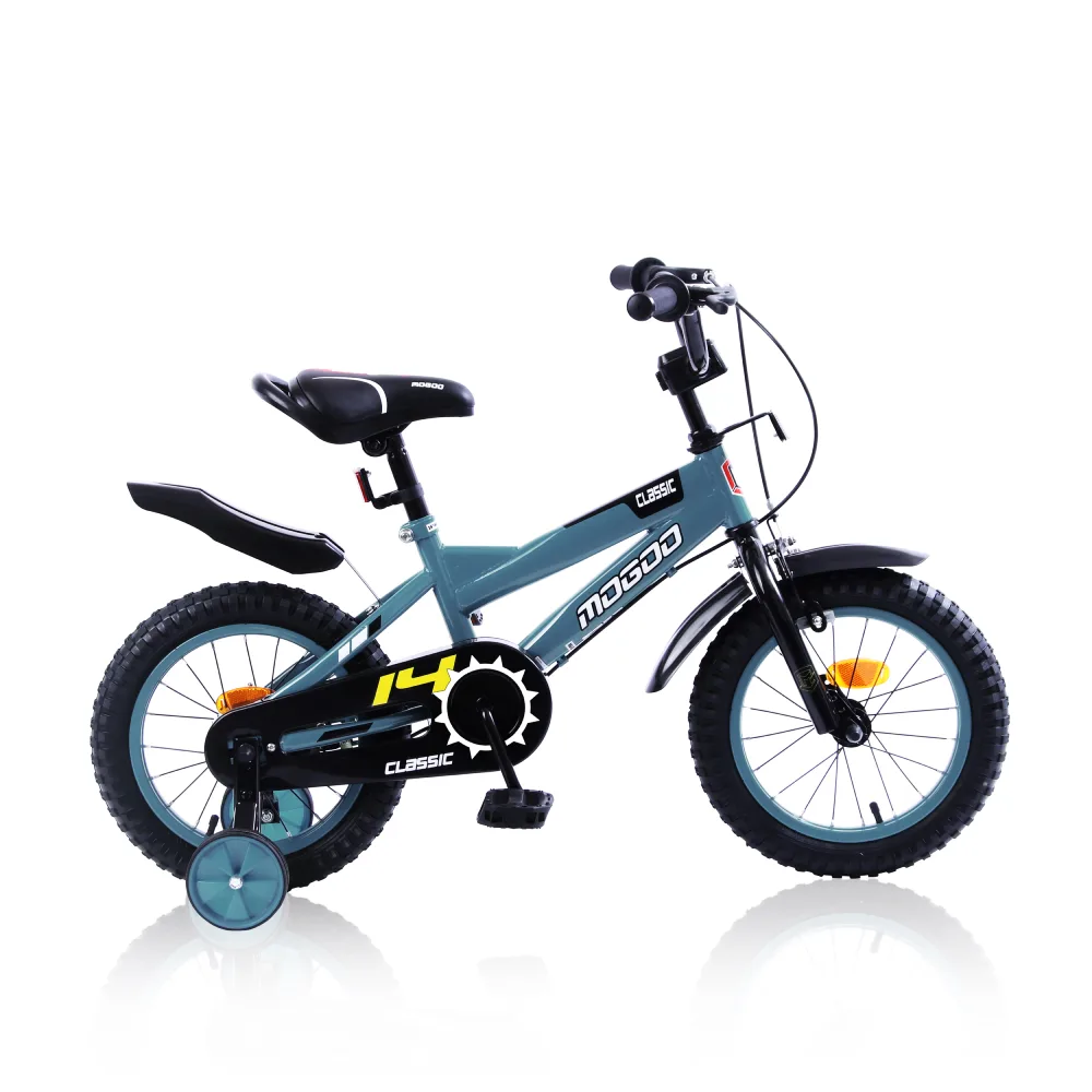 Mogoo Classic 14 Inch Kids Bicycle with Training Wheels & Adjustable Seat - Grey - 14CLSSC-GR