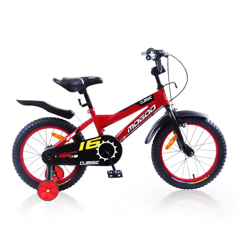 Mogoo Classic 16inch Kids Bicycle with Training Wheels, Steel Frame, Adjustable Seat & Caliper Brakes - Red - 16CLASSICRED