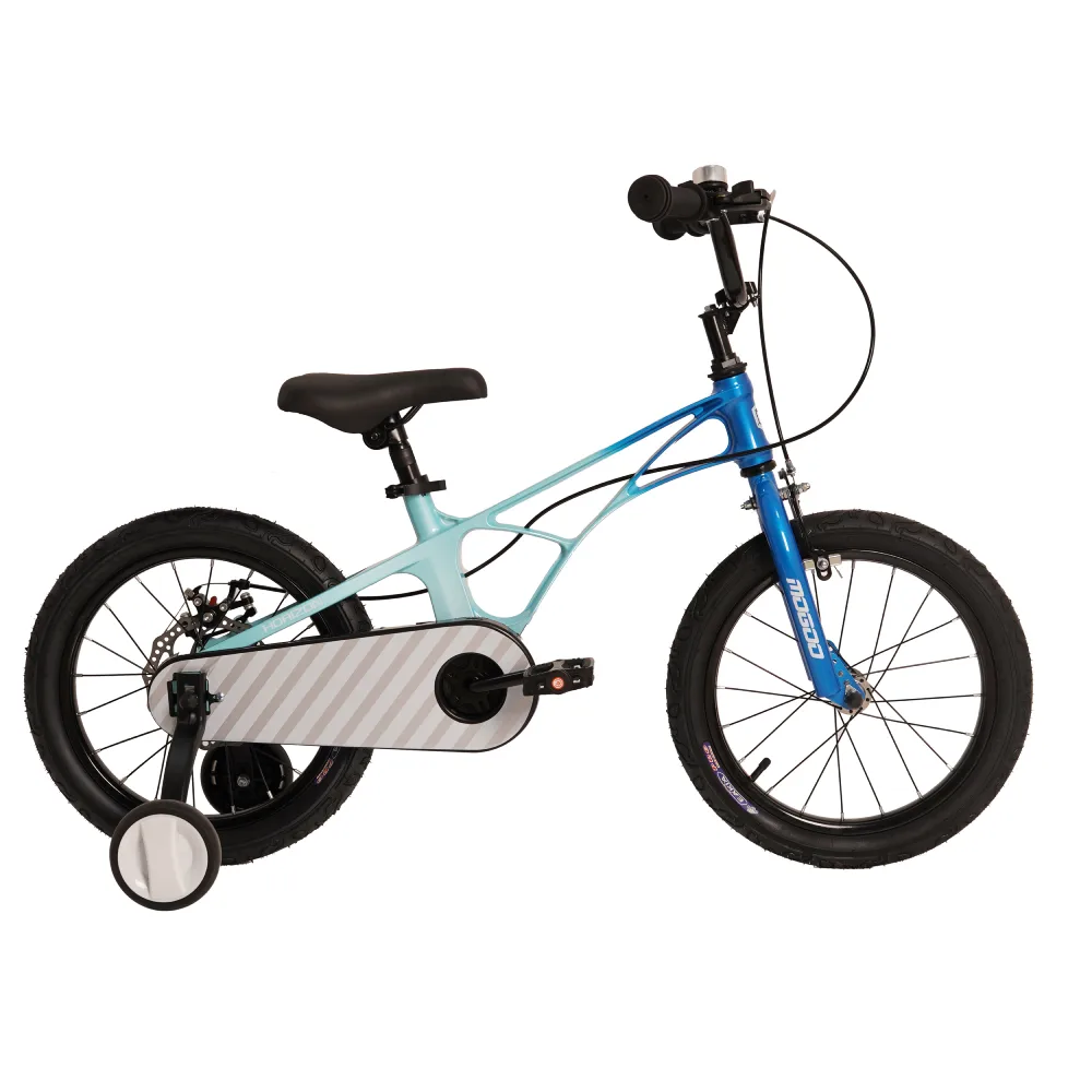 Mogoo Horizon 16 Inch Kids Magnesium Bicycle with Disc Brake, Training Wheels & Adjustable Seat - Blue - 16HORI-BL