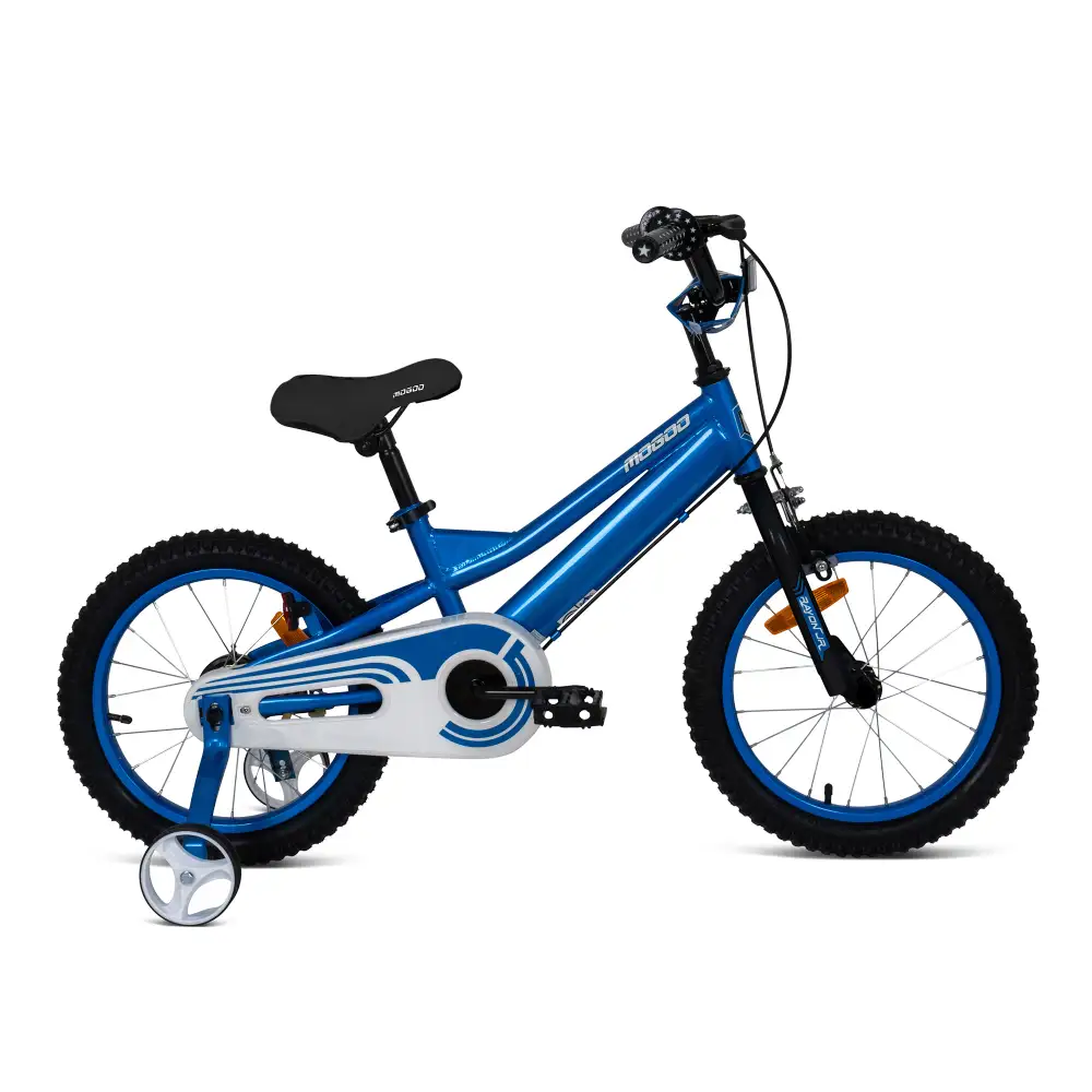 Mogoo Rayon Junior 2.0 12 Inch Kids Bicycle with Training Wheels, Steel Frame & Adjustable Seat - Blue - 12RAYNJR2-BL
