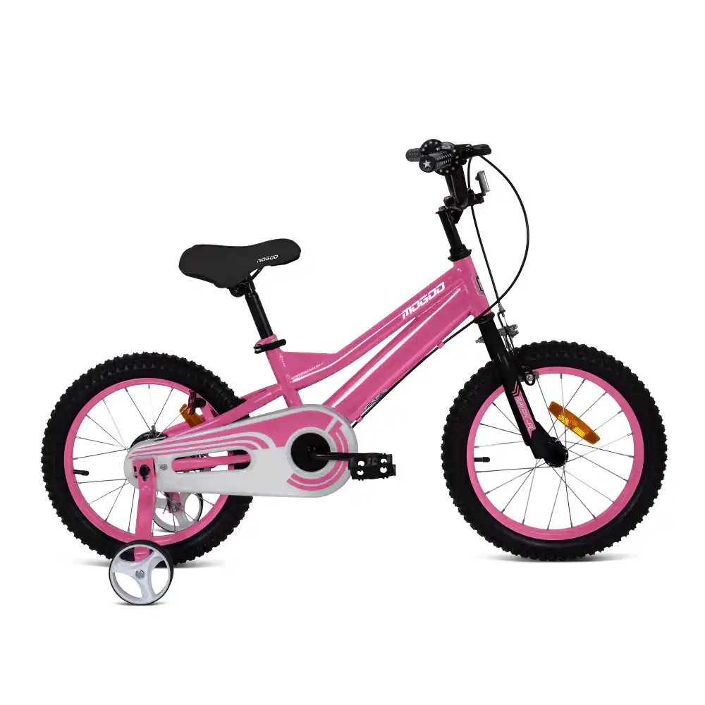 Mogoo Rayon Junior 2.0 12 Inch Kids Bicycle with Training Wheels, Steel Frame & Adjustable Seat - Pink - 12RAYNJR2-PK
