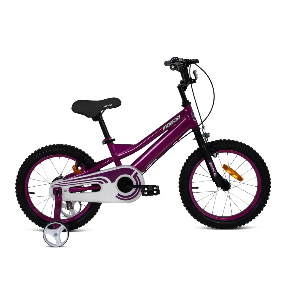 Mogoo Rayon Junior 2.0 12 Inch Kids Bicycle with Training Wheels, Steel Frame & Adjustable Seat - Purple - 12RAYNJR2-PL