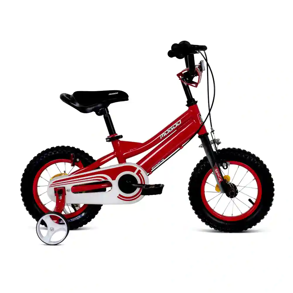 Mogoo Rayon Junior 2.0 12 Inch Kids Bicycle with Training Wheels, Steel Frame & Adjustable Seat - Red - 12RAYNJR2-RD
