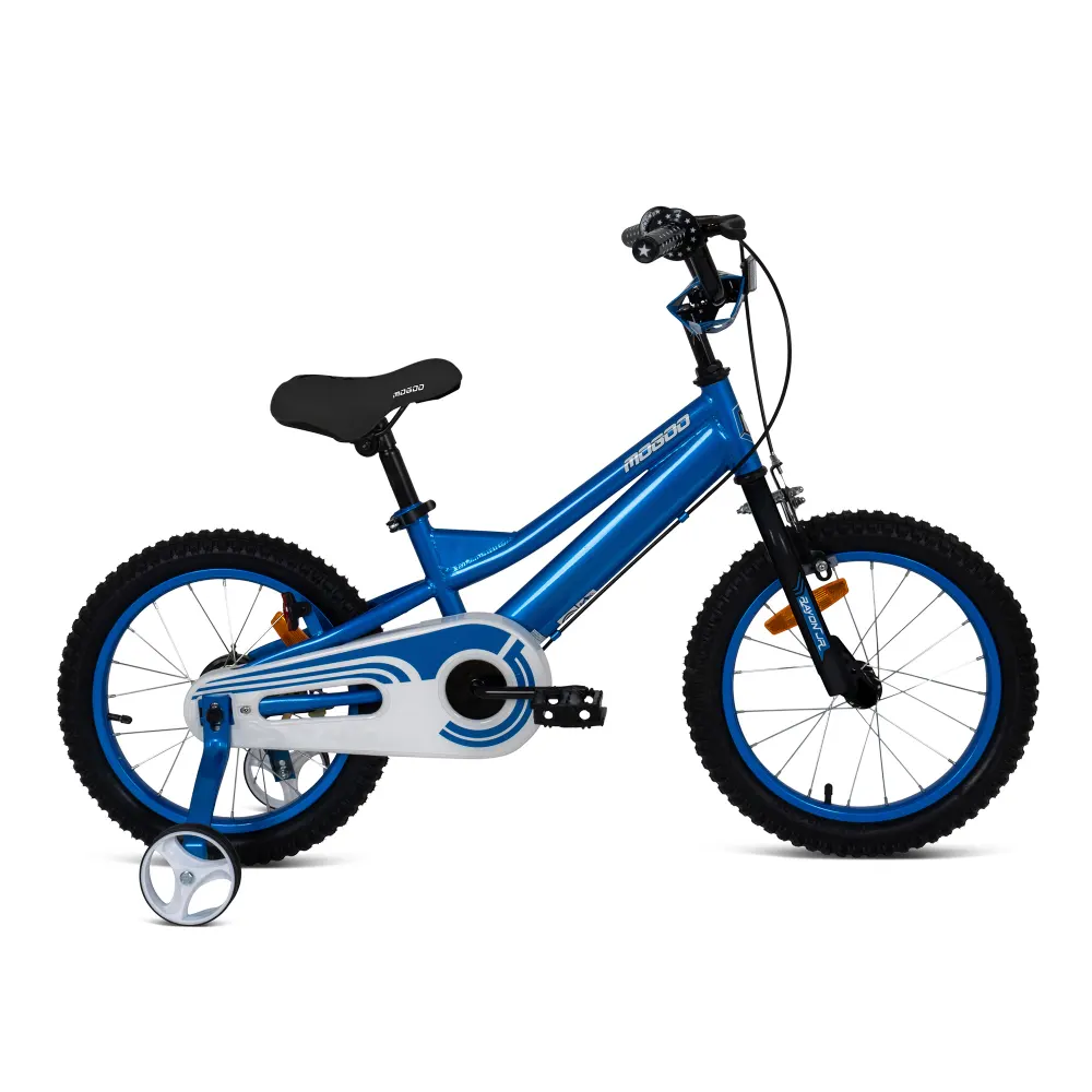 Mogoo Rayon Junior 2.0 14 Inch Kids Bicycle with Training Wheels & Adjustable Seat - Blue - 14RAYNJR2-BL