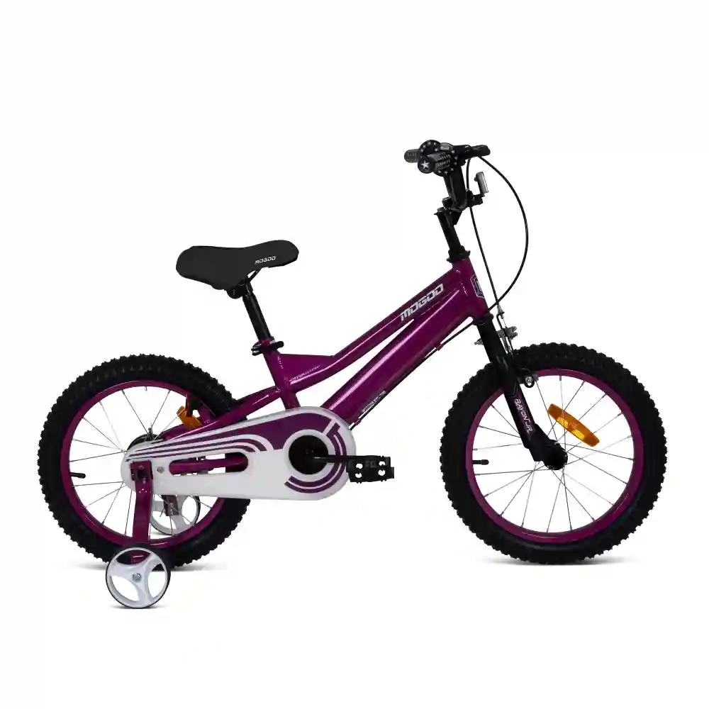 Mogoo Rayon Junior 2.0 14 Inch Kids Bicycle with Training Wheels & Adjustable Seat - Purple - 14RAYNJR2-PL