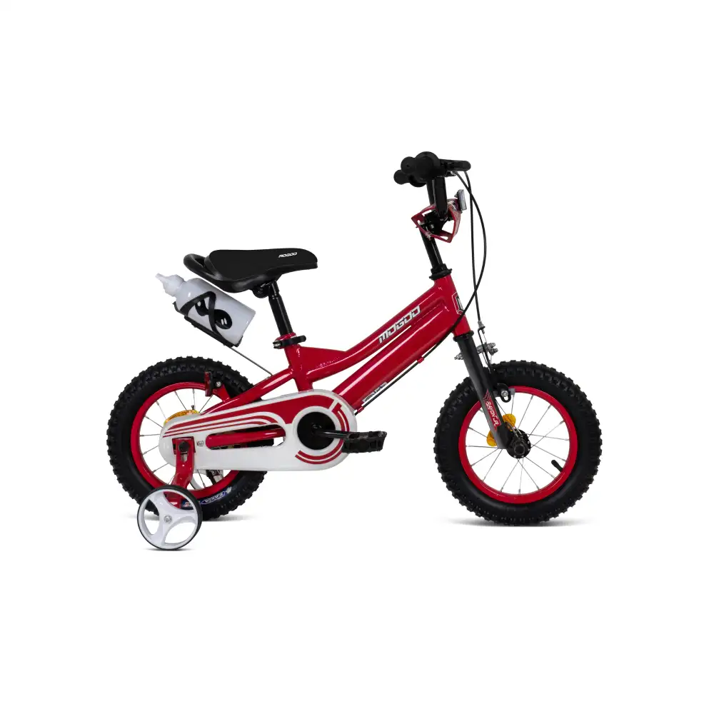 Mogoo Rayon Junior 2.0 14 Inch Kids Bicycle with Training Wheels & Adjustable Seat - Red - 14RAYNJR2-RD