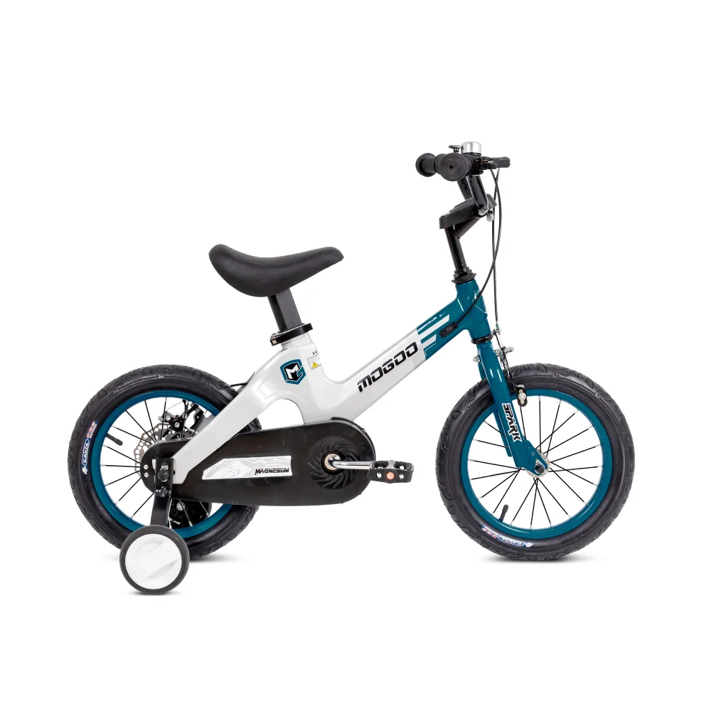 Mogoo Spark 14inch Magnesium Kids Bicycle with Training Wheels, Front Caliper Brake & Magnesium Frame - Turquoise - 14SPRK-TR