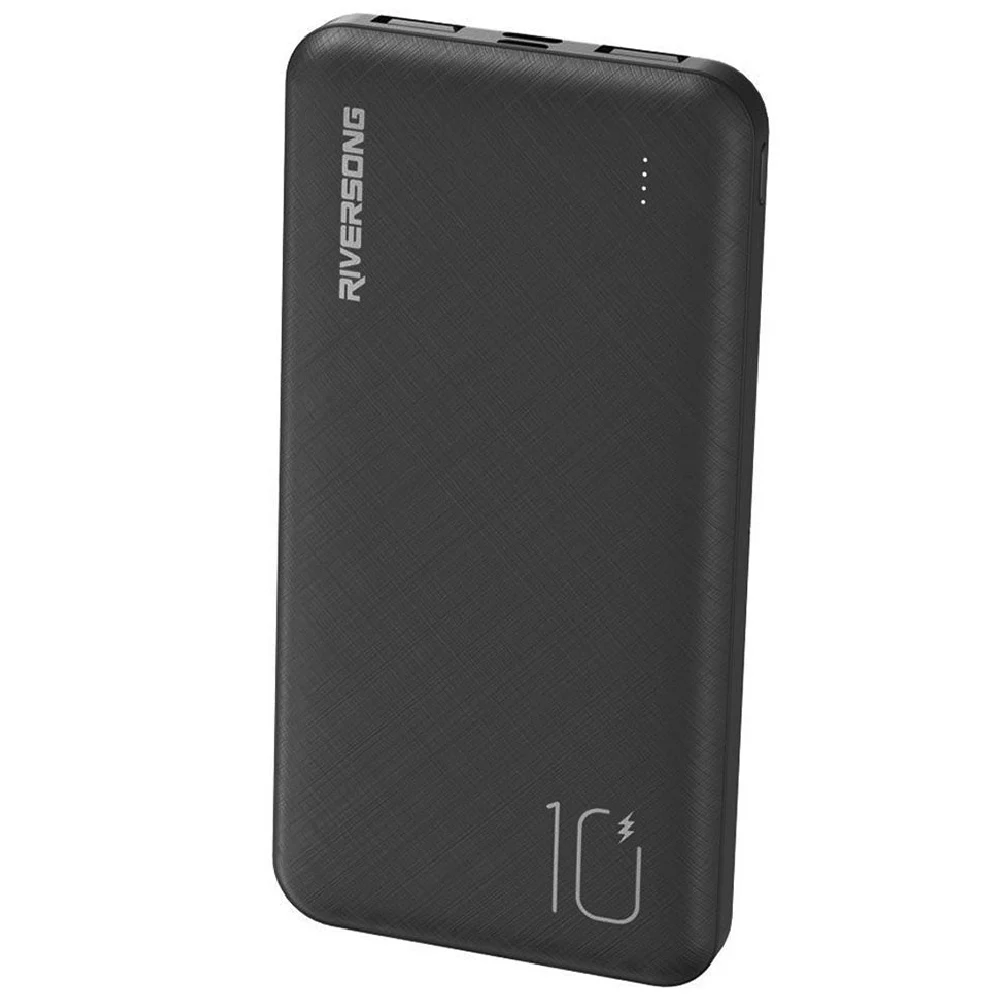 Riversong Vision 10SE Pro 10000mAh Portable Charger with Dual USB Outputs, 22.5W PD Fast Charging, and Lightweight Design (Black) - RS.VSN10SEPRO-PB78.BK