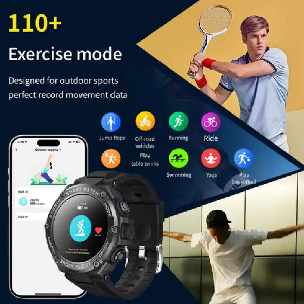 Telux Powerfit Fitness Smart Watch with 1.53 Inch FHD Screen, 600mAh Battery (15 Days Use), 100+ Sports Modes, and Bluetooth Calling (Black) - TX.POWERFIT.BK - Image 3