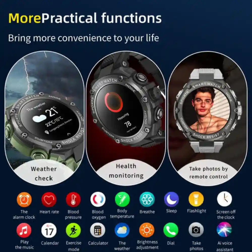 Telux Powerfit Fitness Smart Watch with 1.53 Inch FHD Screen, 600mAh Battery (15 Days Use), 100+ Sports Modes, and Bluetooth Calling (Black) - TX.POWERFIT.BK - Image 5