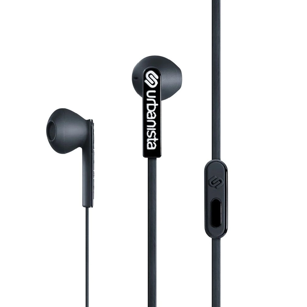 Urbanista San Francisco Wired Earphones with USB-C Connection, 14.2mm Drivers, Hands-Free Microphone, and Remote Controls for Calls and Music (Black) - UB.1037402.BK