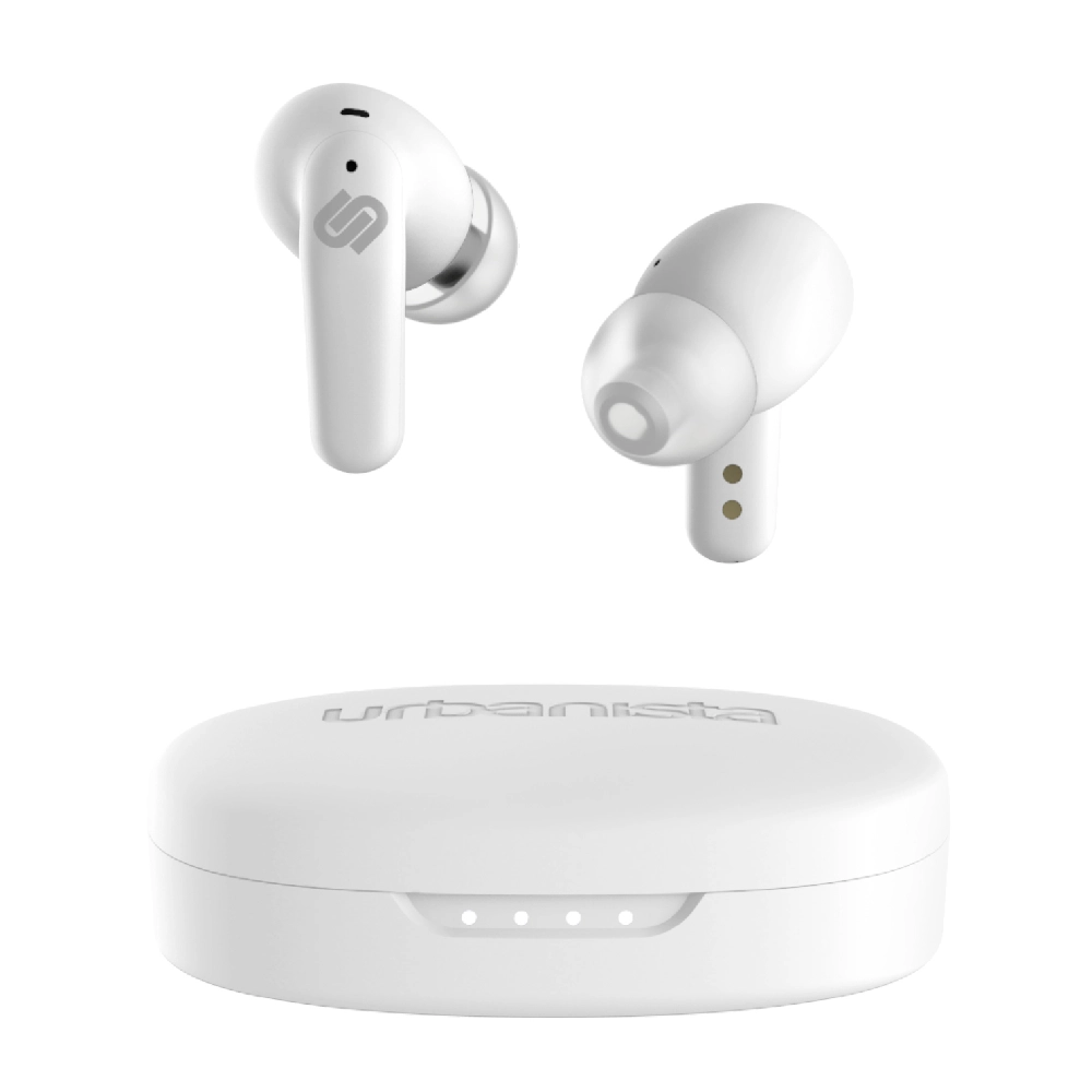 Urbanista Seoul True Wireless Earbuds with 8-Hour Playtime, 32-Hour Total with Charging Case, Low Latency, and Universal Fit for Gaming and Music (White) - UB.1036434.WT