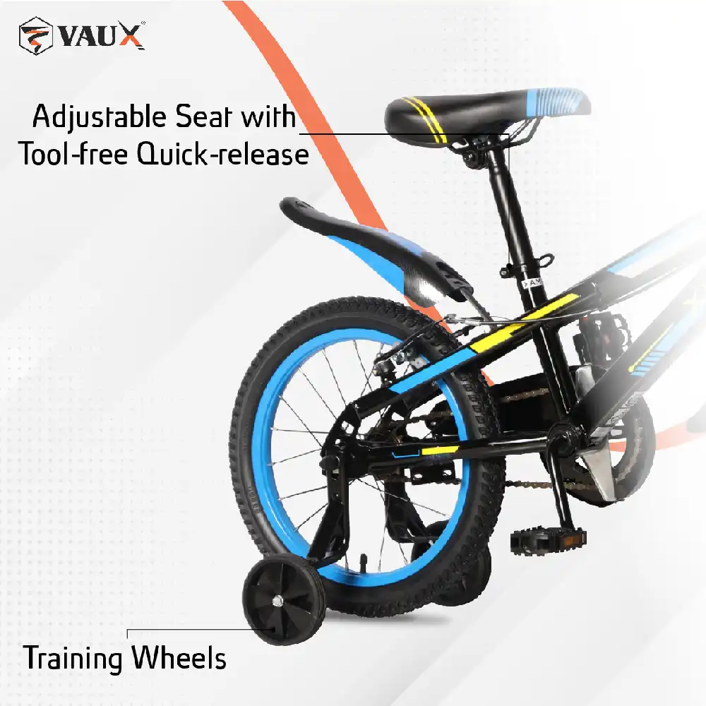 Vaux Max 16 Kids Bicycle, Sturdy Steel Frame, Dual Caliper Brakes, Adjustable Seat, Training Wheels Included, Blue - 16VMAX-BL - Image 5