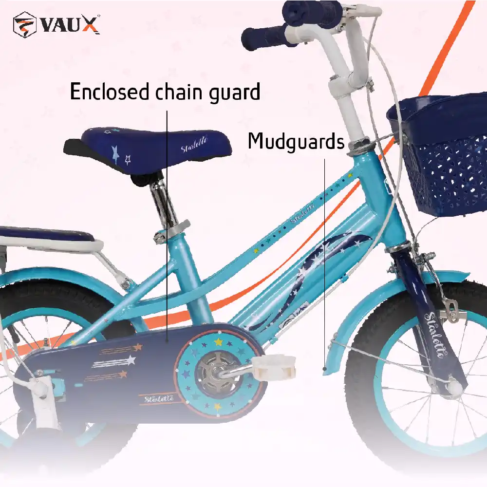 Vaux Starlette 12 Inch Girls Bike with Training Wheels, Front Basket, Steel Frame and Adjustable Seat, Green - 12STAR-GN - Image 5