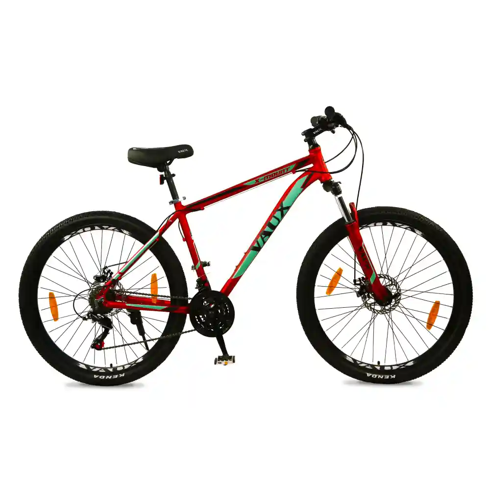 Vaux X-Mount Mountain Bike 27.5 Inch, 18 Inch Alloy Frame, Shimano 21-Speed, Dual Disc Brakes, Suspension Fork, Red - VXMONT-RD