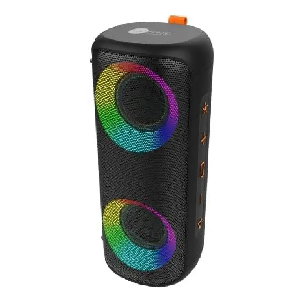 Afra 12W Portable Bluetooth Speaker with Ultra Bass, TWS, RGB Light Show, IPX4 Waterproof, Black - AF-0012BSBK